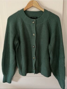 Banana Republic Teal Green Ribbed Button-Front Cardigan